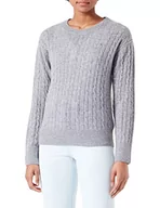 Swetry damskie - Tommy Hilfiger Sweter damski Soft Flex C-nk, Średni szary wrzos, L - miniaturka - grafika 1