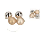 Bombki - Zestaw bombek 9 cm połysk / mat 4 sztuki szampański - miniaturka - grafika 1