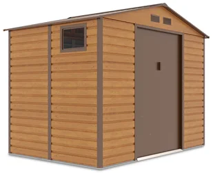 Domek narzędziowy MONTREAL 277x195 cm metalowy Oak Brown nowoczesna szopa ogrodowa z oknami na narzędzia, pojemny Hardmaister - Altany ogrodowe - miniaturka - grafika 1