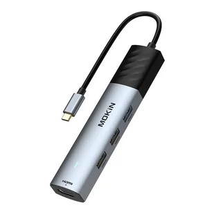HUB 5 w 1 MOKiN USB-C PD 3.0 100W (srebrny) - Huby USB - miniaturka - grafika 1