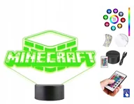 Lampy stojące - Lampka Na Biurko Nocna Minecraft 16Kolorów Led Plexido - miniaturka - grafika 1