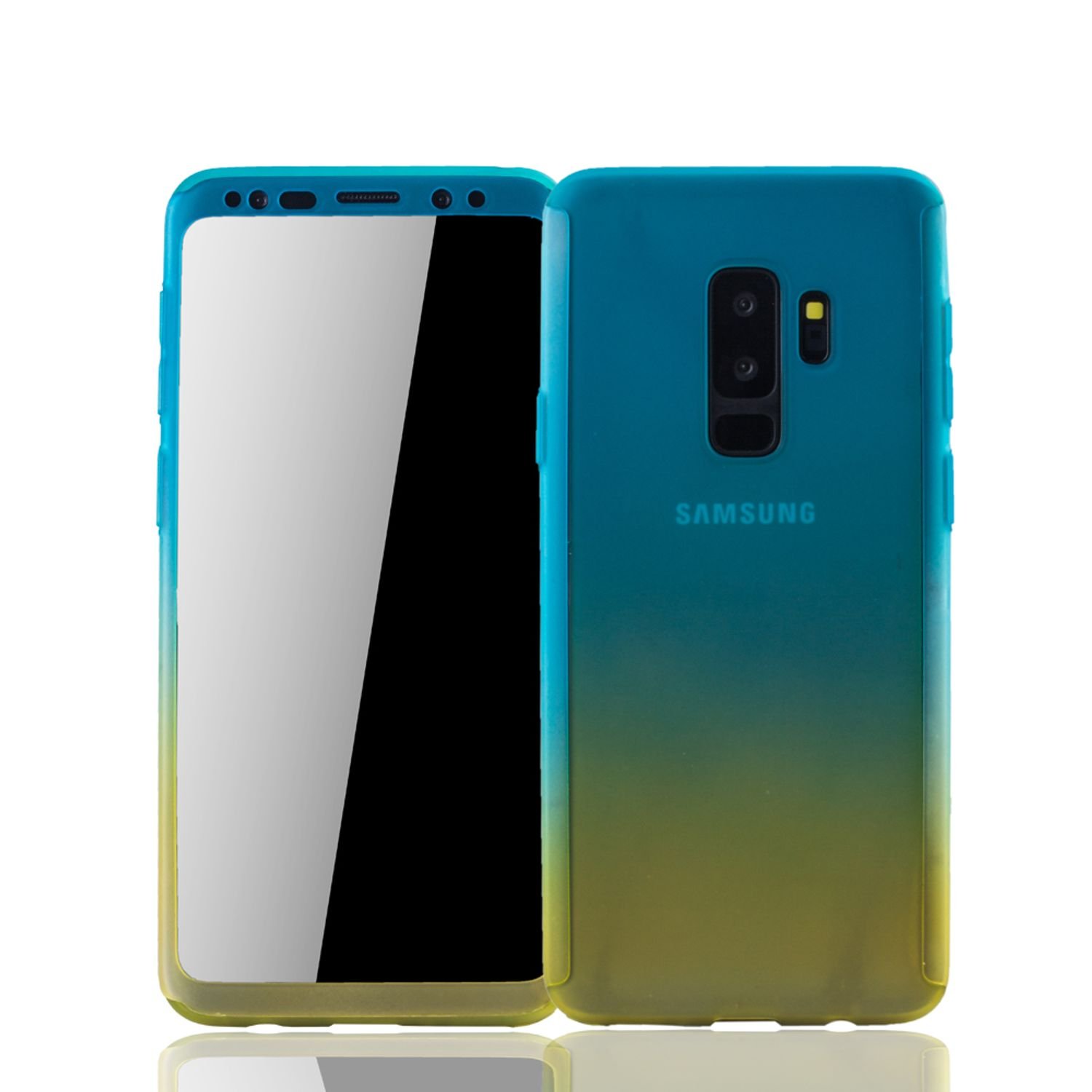 Etui na telefon komórkowy Pokrowiec ochronny na Samsung Galaxy S9 Plus Pełna obudowa Ochrona wyświetlacza 360 Żółty