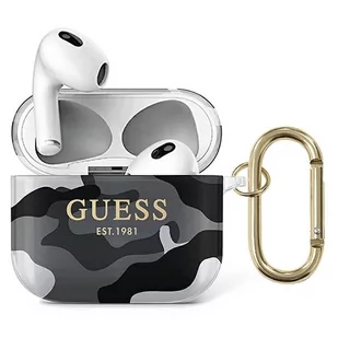 Apple Guess Guess Etui Guess GUA3UCAMG AirPods 3 cover czarny/black Camo Collection GUE1405BLK - Akcesoria do słuchawek - miniaturka - grafika 1