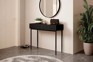 Nowoczesna konsola/toaletka Nicole - czarny mat / czarne nóżki - Konsole i sekretarzyki - miniaturka - grafika 4