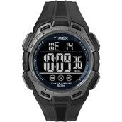 Paski - Timex Sport zegarek uniseks 43 mm – czarny pasek z PU, tarcza cyfrowa, koperta w kolorze czarnym, TW5M63800 - miniaturka - grafika 1