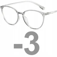 Okulary korekcyjne, oprawki, szkła - Okulary minusy kujonki kocie oczy korekcyjne -3 - miniaturka - grafika 1