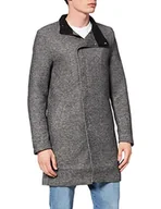 Płaszcze męskie - ONLY & SONS Onsoscar King Coat Cs OTW Vd płaszcz męski, ciemnoszary melanż, XXL - miniaturka - grafika 1