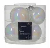 Bombki - Bombki świąteczne szklane białe 6 cm zestaw 6 sztuk - miniaturka - grafika 1