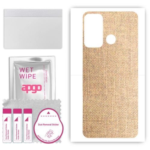 folia naklejka skórka strukturalna na TYŁ do ZTE Optus X Delight 2 - Tkanina Denim Beżowy - apgo SKINS