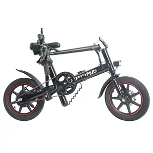 Lekki rower elektryczny Happyrun HR-X40 - 350W 6Ah Bateria 14'' Opony 25km/h - Czarny - Rowery elektryczne - miniaturka - grafika 4