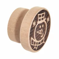 Pozostałe akcesoria kuchenne - Stempel pieczątka dekorator do ciastek drewniany bałwan 5,5 cm kod: O-127436 - miniaturka - grafika 1