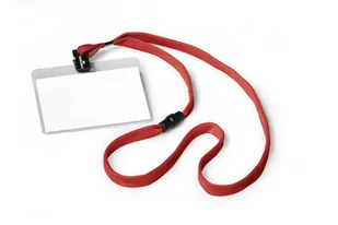 Identyfikator DURABLE 60x90mm na taśmie czerwony 813903 10szt. - Identyfikatory - miniaturka - grafika 1