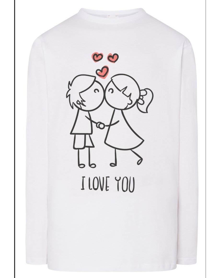 Walentynki Longsleeve męski nadruk Para Miłość XL