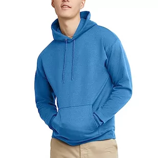 Hanes Bluza męska, EcoSmart polarowa bluza z kapturem, bluza z kapturem z mieszanki bawełny, pluszowa bluza polarowa z kapturem, niebieski (Denim Blue), M - Bluzy męskie - miniaturka - grafika 1