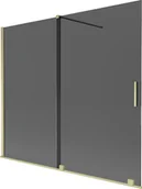 Parawany nawannowe - Mexen Velar parawan nawannowy 2-skrzydłowy rozsuwany 180 x 150 cm, grafit, złoty szczotkowany - 896-180-000-41-55 - miniaturka - grafika 1