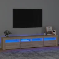 Szafki RTV - Lumarko Szafka pod TV z oświetleniem LED, dąb sonoma, 210x35x40 cm - miniaturka - grafika 1