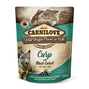 Carnilove Dog Pouch Carp&Black Carrot 300g - Mokra karma dla psów - miniaturka - grafika 1