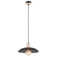 Lampy sufitowe - Kobe lampa wisząca 1xE27 czarna/jasne drewno 1318/1 - miniaturka - grafika 1