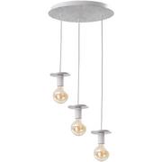 Lampy sufitowe - KET Industrialna LAMPA wisząca metalowa OPRAWA kaskada zwis biały srebrny KET426 - miniaturka - grafika 1