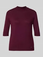 Swetry damskie - Bluzka z dzianiny ze stójką i rękawami o dł. 1/2 - miniaturka - grafika 1