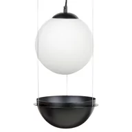 Lampy sufitowe - Lampa wisząca szklana czarna TOBINS - miniaturka - grafika 1