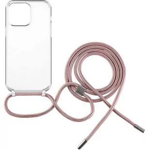 Fixed Etui Pure Neck do iPhone 14 Pro Max, przezroczyste ze smyczą różową - Etui i futerały do telefonów - miniaturka - grafika 1