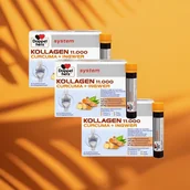 Stawy, mięśnie, kości - 3x Doppelherz® system KOLLAGEN 11.000 KURKUMA + IMBIR, 3x30 ampułek ZESTAW - miniaturka - grafika 1