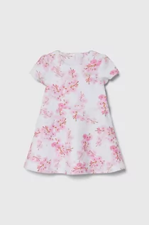 Sukienki i spódniczki dla dziewczynek - Guess sukienka dziecięca kolor różowy mini rozkloszowana - grafika 1