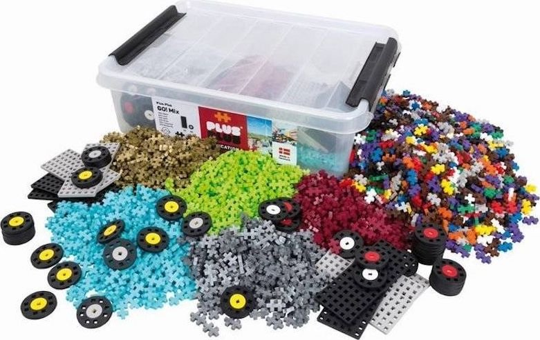 Plus Plus Klocki Plus Plus Mini Mix 2600 el. + 10 płytek i 40 kół