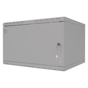 Szafa wisząca Standard 19" 6U, 450mm, drzwi metalowe, szara - Szafy rack - miniaturka - grafika 1