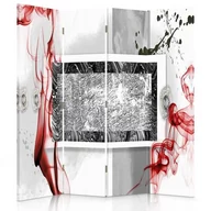 Parawany - Parawan dwustronny obrotowy FEEBY, Abstrakcja Beżowy Czerwony 145x170 - miniaturka - grafika 1