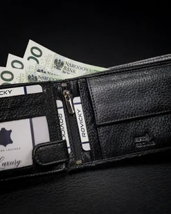 Skórzany portfel z dużą sekcją na karty i ochroną RFID — Rovicky - Portfele - miniaturka - grafika 7