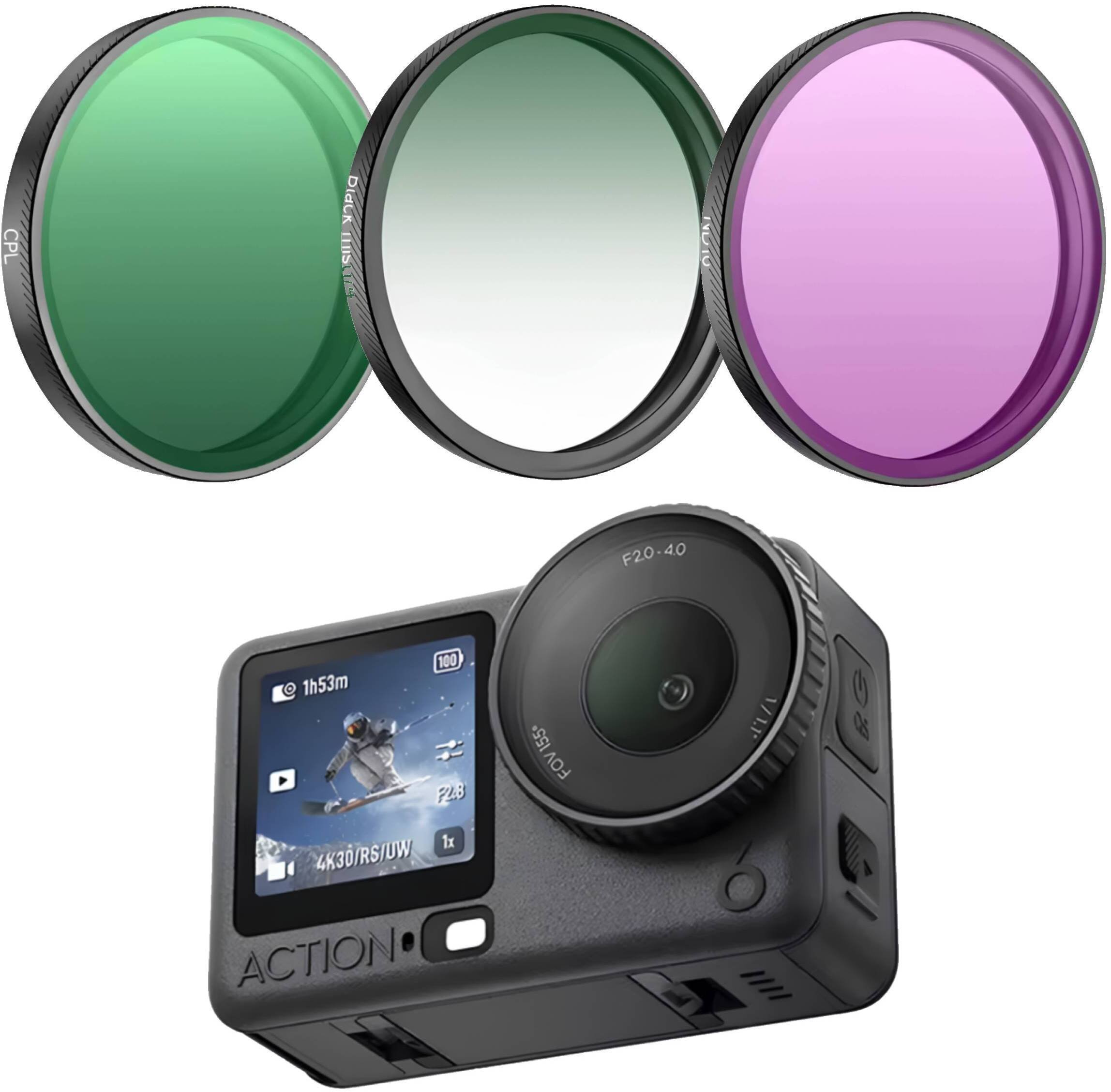 Filtr SunnyLife ZESTAW 3 FILTRÓW MIX DO KAMERY DJI OSMO ACTION 6 - CPL / ND16 / BLACK MIST 1/4