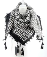 Apaszki i szaliki damskie - DAMSKA WIELOKOLOROWA CHUSTA APASZKA Z FRĘDZLAMI ETNO - miniaturka - grafika 1