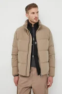 Kurtki męskie - Emporio Armani kurtka puchowa męska kolor beżowy zimowa - miniaturka - grafika 1