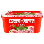Lody i desery lodowe - Carrefour Classic Lody o smaku śmietankowo-truskawkowym 1 l - miniaturka - grafika 1