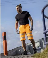 Spodnie sportowe męskie - ARDON SIGNAL+ - szorty spodenki robocze ostrzegawcze, dopasowany krój, wytrzymała tkanina diagonal odporna na - pomarańczowo-czarny H5966 58 - miniaturka - grafika 1