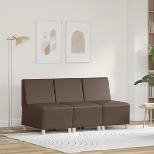 vidaXL Fotele Sofy 3 pcs Brązowy 55 x 74 x 82 cm Skóra syntetyczna - Fotele - miniaturka - grafika 1