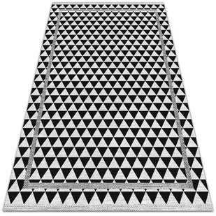 Nowoczesny dywan tarasowy Czarno białe trójkąty 140x210 cm - Dywany zewnętrzne - miniaturka - grafika 1
