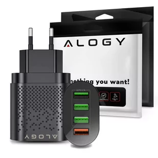 Szybka ładowarka sieciowa Alogy 4x USB Quick Charge 3.0 2.4A Czarna - Ładowarki do telefonów - miniaturka - grafika 1
