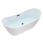 Wanny - Wanna wolnostojąca biała przelew oraz korek czarny 150 cm Rica Hydrosan - miniaturka - grafika 1