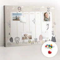 Tablice i flipcharty - Organizer, Tablica korkowa 100x70 cm + Kolorowe Pinezki - Plan tygodniowy - miniaturka - grafika 1