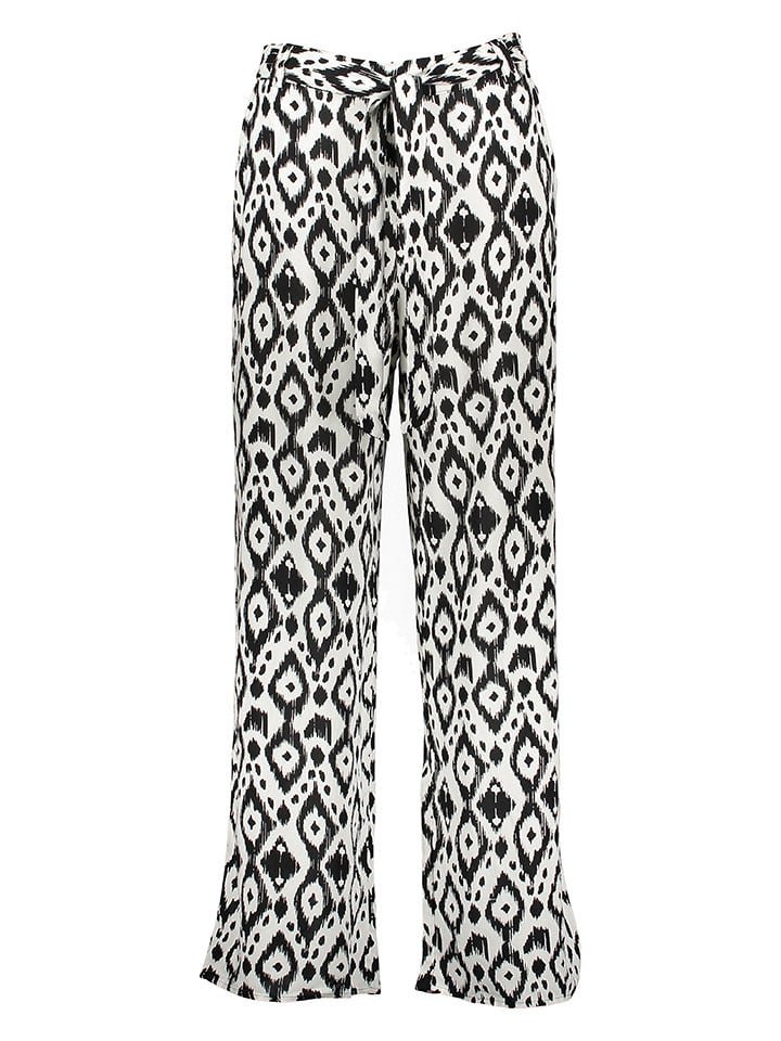 ONLY Spodnie w kolorze kremowo-czarnym