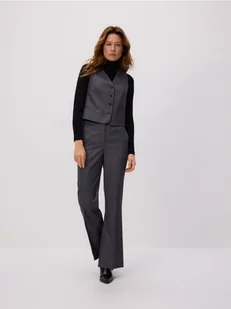 Reserved - Garniturowa kamizelka z wiskozą - ciemnoszary - Marynarki i żakiety damskie - miniaturka - grafika 1