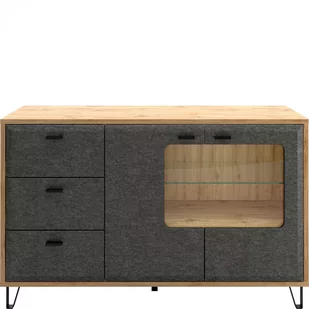 Komoda 2W3S Grace Mebel Bos Grafit, Dąb Navarra - Komody - miniaturka - grafika 1