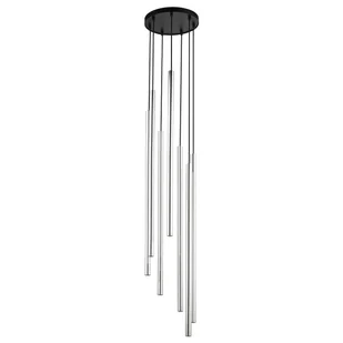 Lampa zawieszana Sopel 40746 Sigma dekoracyjna tuba czarna srebrna - Lampy sufitowe - miniaturka - grafika 1
