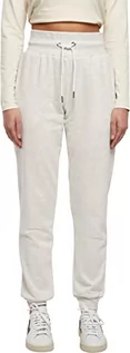Spodnie damskie - Urban Classics Damskie spodnie dresowe z wysokim stanem w kolorze melanżowym, Jasnoszary, XL - grafika 1