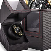 Biżuteria - akcesoria - ROTOMAT NA ZEGARKI AUTOMATYCZNE SZKATUŁKA GABLOTKA ETUI EKSPOZYTOR CZARNY - miniaturka - grafika 1