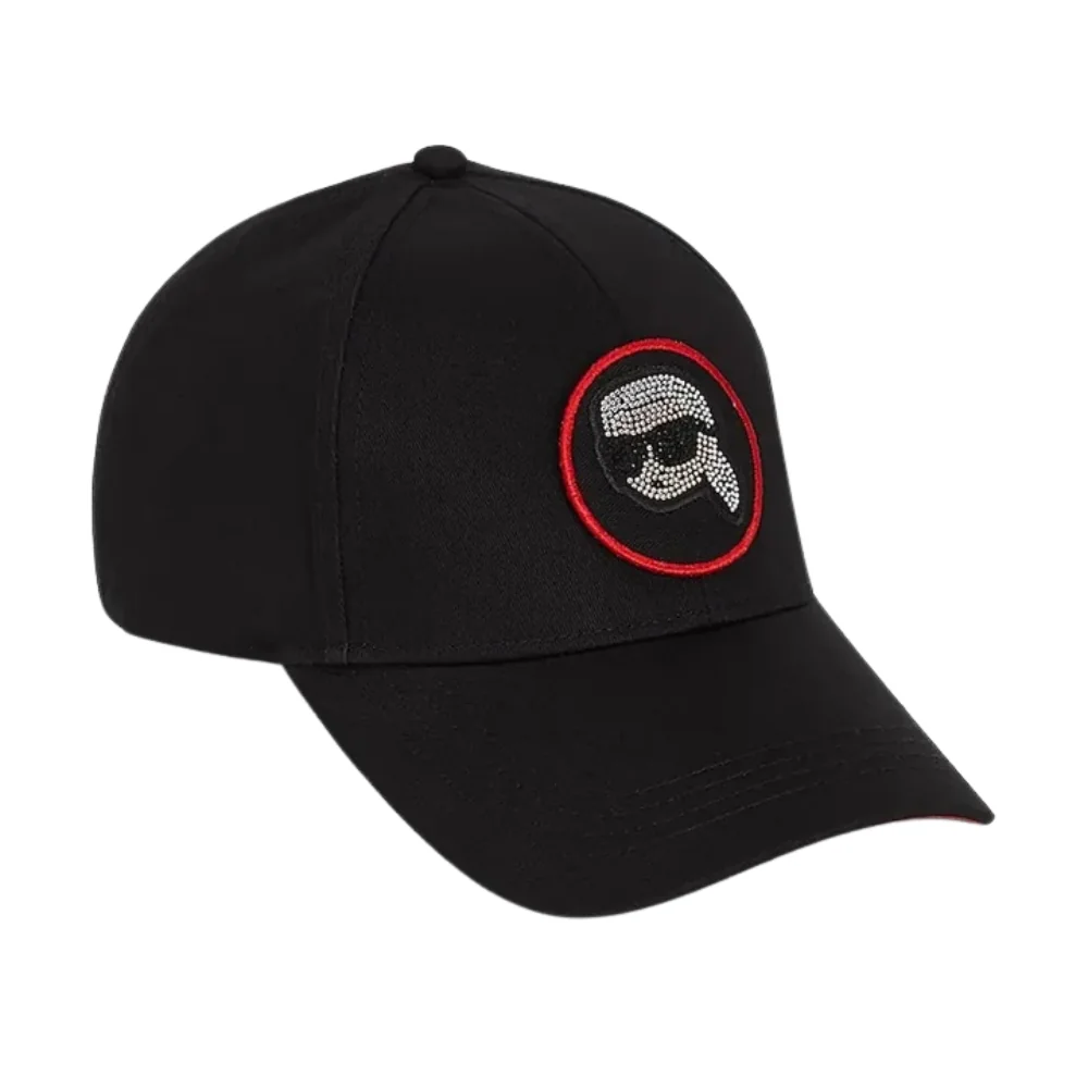 KARL LAGERFELD Czapka z daszkiem damska ze zmiennym logo na rzep Ikon