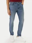 Spodnie męskie - Calvin Klein Jeansy LV04RF950G Niebieski Slim Taper Fit - miniaturka - grafika 1